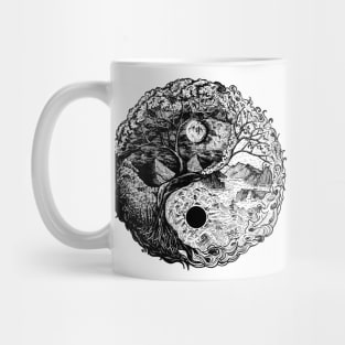 Yin Yang natural landscape. Day and night Mug